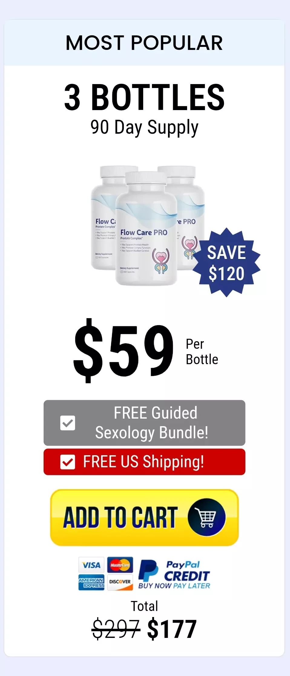Flow Care PRO™ 3 bottles pricing
